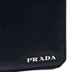 Pre Owned Prada Navy Blue Saffiano Leather Bifold Wallet