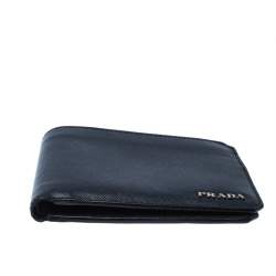Pre Owned Prada Navy Blue Saffiano Leather Bifold Wallet