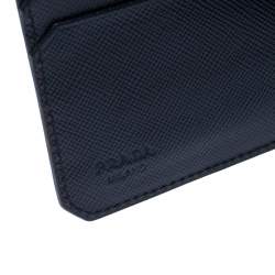 Pre Owned Prada Navy Blue Saffiano Leather Bifold Wallet