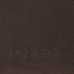 Prada Metallic Brown Satin Bifold Wallet
