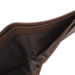 Prada Metallic Brown Satin Bifold Wallet