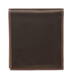 Prada Metallic Brown Satin Bifold Wallet