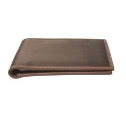 Prada Metallic Brown Satin Bifold Wallet