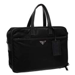 Prada Black Nylon Briefcase 