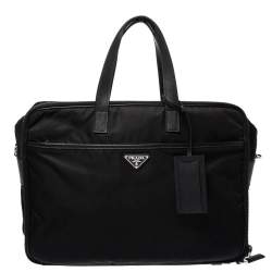 Prada Black Nylon Briefcase 
