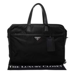 Prada Black Nylon Briefcase 