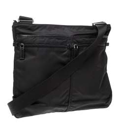 Pre Owned Prada Black Nylon and Leather Messenger Bag