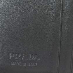 Prada Grey Ostrich Bifold Wallet