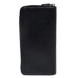 Prada Black Saffiano Lux Leather Zip Around Organizer