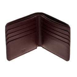 Prada  Burgundy Saffiano Lux Leather Bifold Wallet