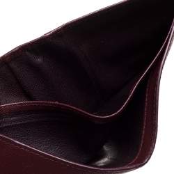 Prada  Burgundy Saffiano Lux Leather Bifold Wallet