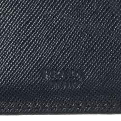Prada Blue Saffiano Lux Leather Bifold Wallet