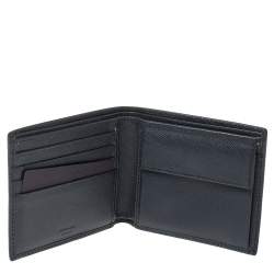 Prada Blue Saffiano Lux Leather Bifold Wallet
