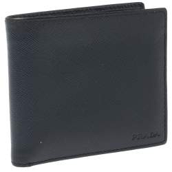 Prada Blue Saffiano Lux Leather Bifold Wallet