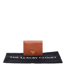 Prada Hazelnut Saffiano Lux Leather Bi-Fold Wallet