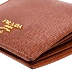 Prada Hazelnut Saffiano Lux Leather Bi-Fold Wallet