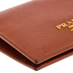Prada Hazelnut Saffiano Lux Leather Bi-Fold Wallet