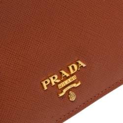 Prada Hazelnut Saffiano Lux Leather Bi-Fold Wallet