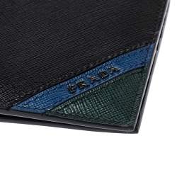Prada Tri Color Saffiano Leather Bifold Wallet