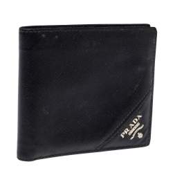 Prada Black Leather Bifold Wallet