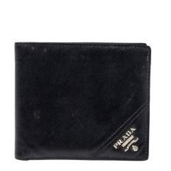 Prada Black Leather Bifold Wallet
