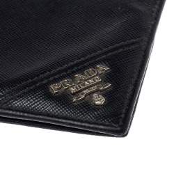 Prada Black Leather Bifold Wallet
