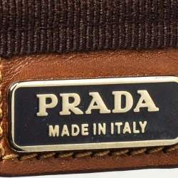 Prada Navy Blue/Brown Tessuto Nylon Wash Bag