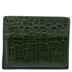 Prada Emerald Green Crocodile Card Holder