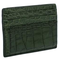 Prada Emerald Green Crocodile Card Holder