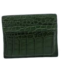 Prada Emerald Green Crocodile Card Holder