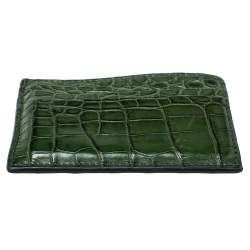 Prada Emerald Green Crocodile Card Holder