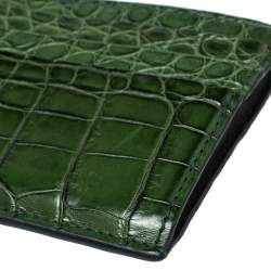Prada Emerald Green Crocodile Card Holder