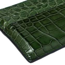 Prada Emerald Green Crocodile Card Holder