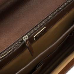 Prada Mocha Brown Leather Work Briefcase 
