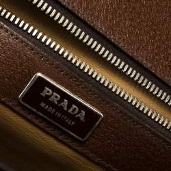 Prada Mocha Brown Leather Work Briefcase 