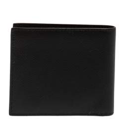 Prada Black Saffiano Lux Leather Logo Embossed Bifold Wallet