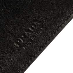 Prada Black Saffiano Lux Leather Logo Embossed Bifold Wallet