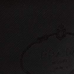 Prada Black Saffiano Lux Leather Logo Embossed Bifold Wallet