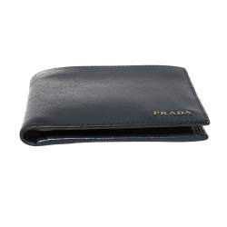 Prada Blue Saffiano Leather Bifold Wallet 
