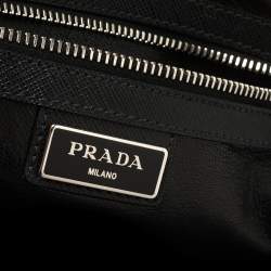 Pre Owned Prada Blue Camouflage Saffiano Lux Leather Travel Organizer