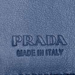 Pre Owned Prada Blue Ostrich Bifold Wallet