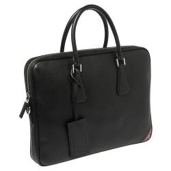 Prada Black Saffiano Leather Briefcase Laptop Bag