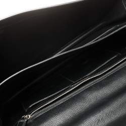 Prada Black Saffiano Lux Leather Double Gusset Briefcase