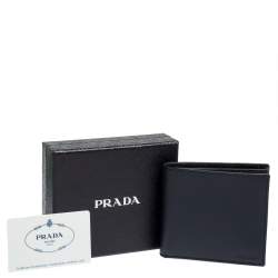 Prada Navy Blue Saffiano Lux Leather Bifold Wallet