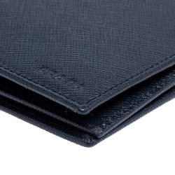 Prada Navy Blue Saffiano Lux Leather Bifold Wallet
