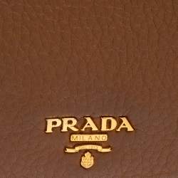 Pre Owned Prada Tan Leather Bifold Wallet