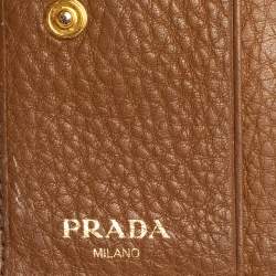 Pre Owned Prada Tan Leather Bifold Wallet