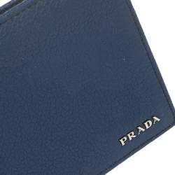 Prada Blue Leather Bifold Wallet 
