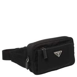 Prada Black Nylon Front Pocket Belt Bag