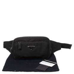 Prada Black Nylon Front Pocket Belt Bag